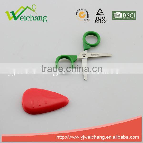 WCSC210 premium novelty wholesale soft handle colorful school children plastic scissors with funny carrot shape cover