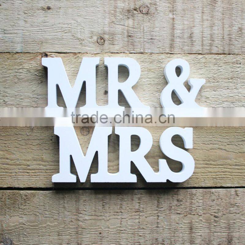 MR &MRS wooden letters