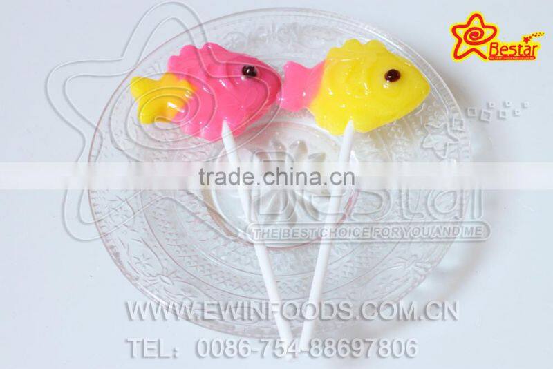Fruity Flavor Fish Shaped Sweet Hard Lollipop