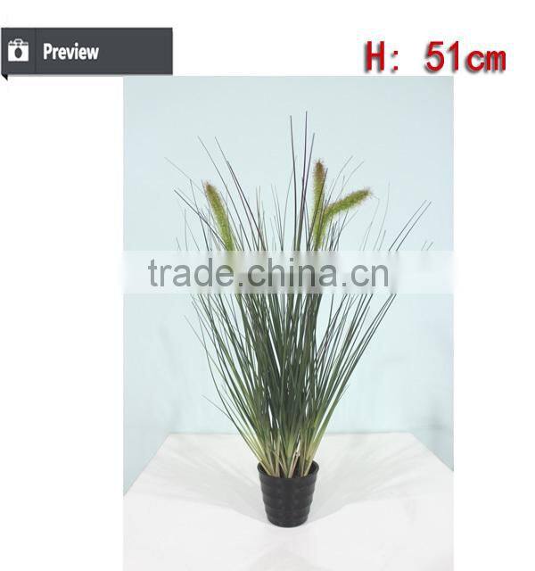 Decorative artificial flocking grass onion grass artificial grass in pot for home and office