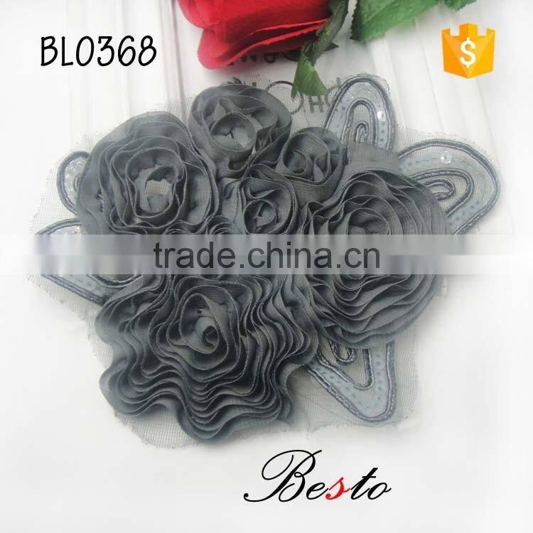 NEW colorful sew on handmade fabric flower trim baby flower applique