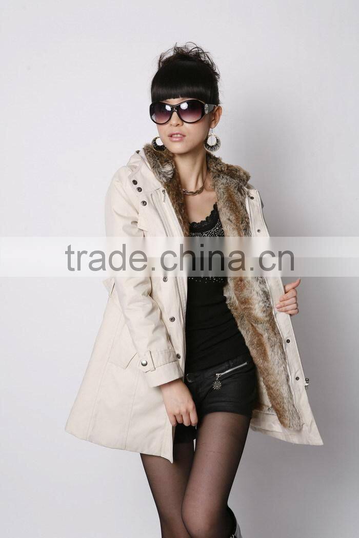 Warm Winter Coat Jacket Outerwear Faux Fur Lining Women's Fur Jackets Overcoat
