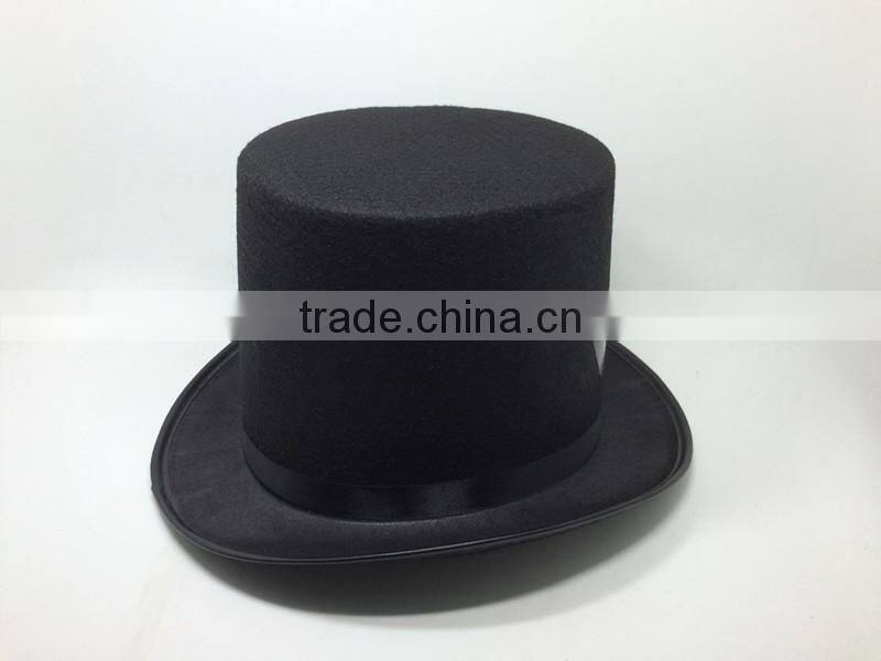 Custom black round top hat and magic cap with printing