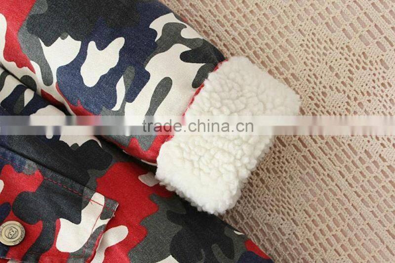 Women's Thicken Camouflage Fleece Faux Fur Warm Winter Coat Hooded Parka Overcoat Jacket