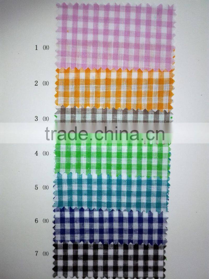 linen cotton blended yarn dyed woven shirt fabric/ gingham