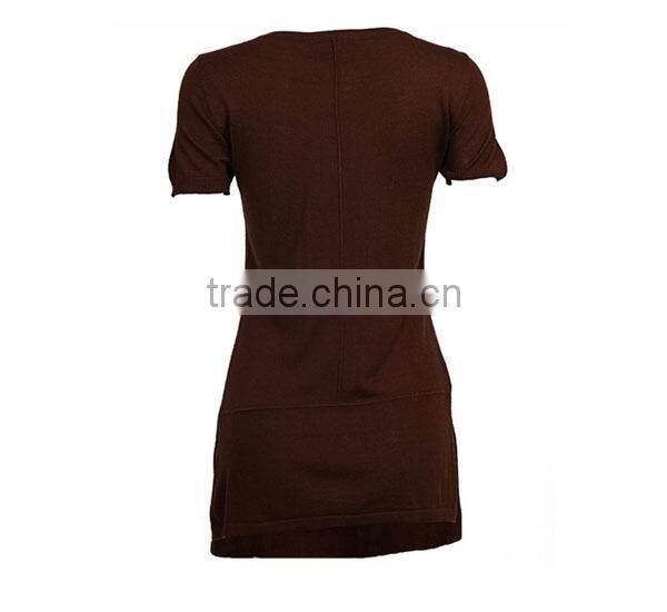 Latest garment design Ladies' close fit short-sleeved stripe printed import clothing from china
