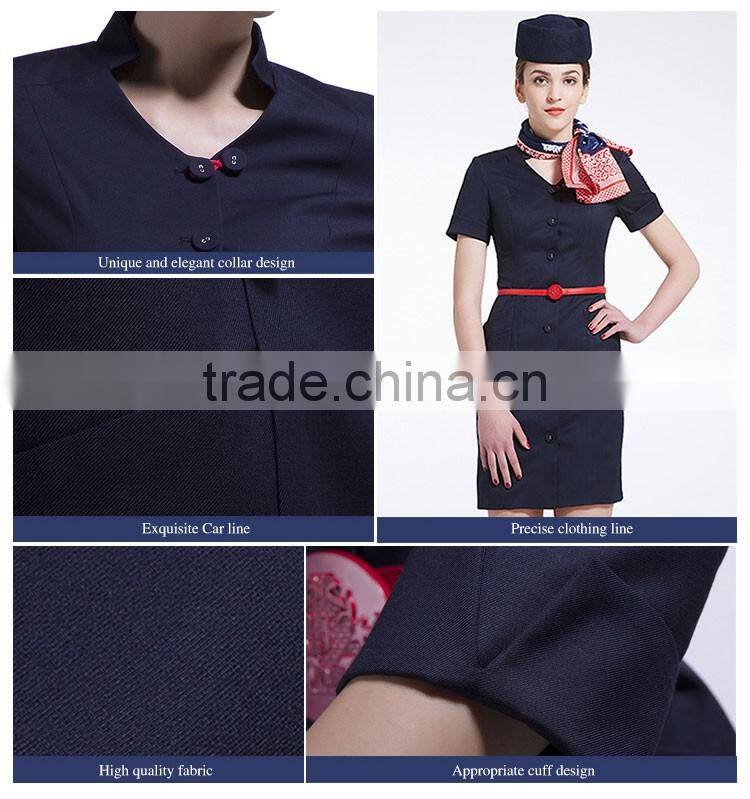 Custom Black Colours Slim Fit Stewardess Dress