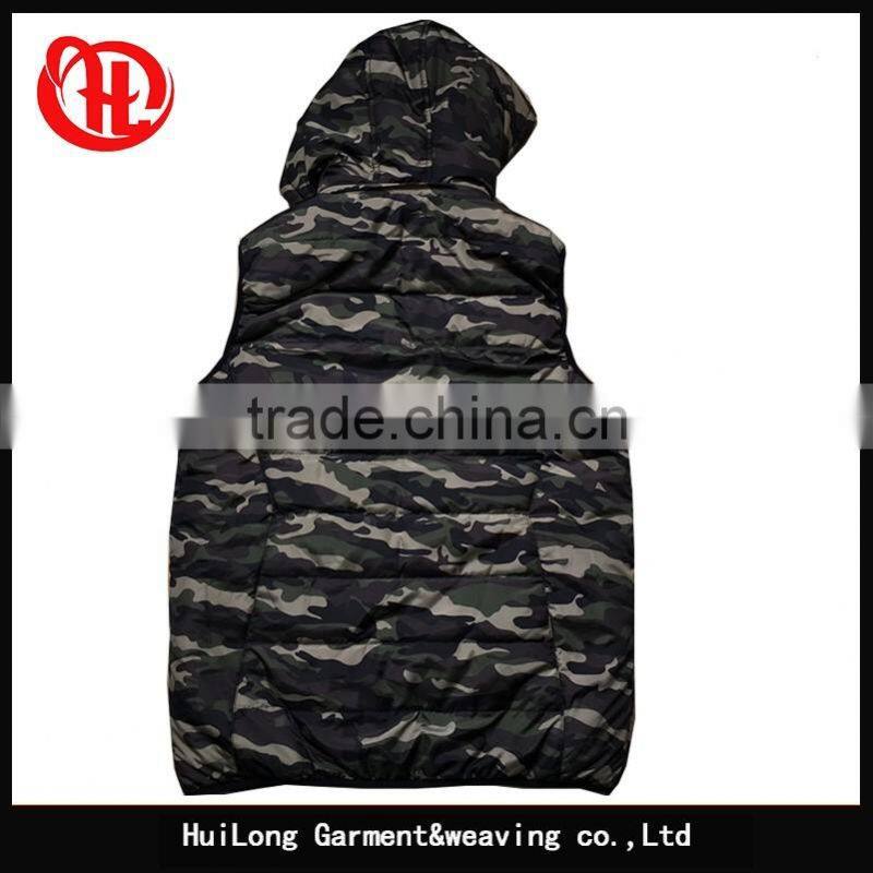Custom army camo winter padded vest for men