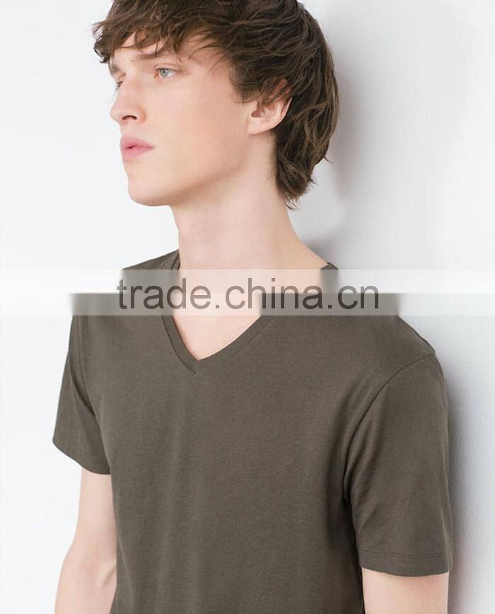 Relax fit cotton v neck dry fit t-shirt wholesale