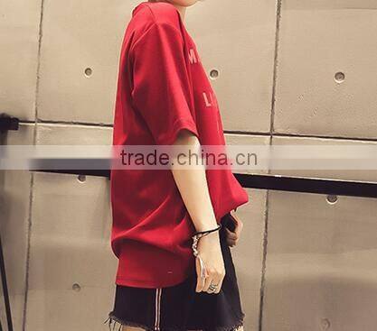 The new 2017 contracted letters printing easy short sleeve T-shirt dress tide personality