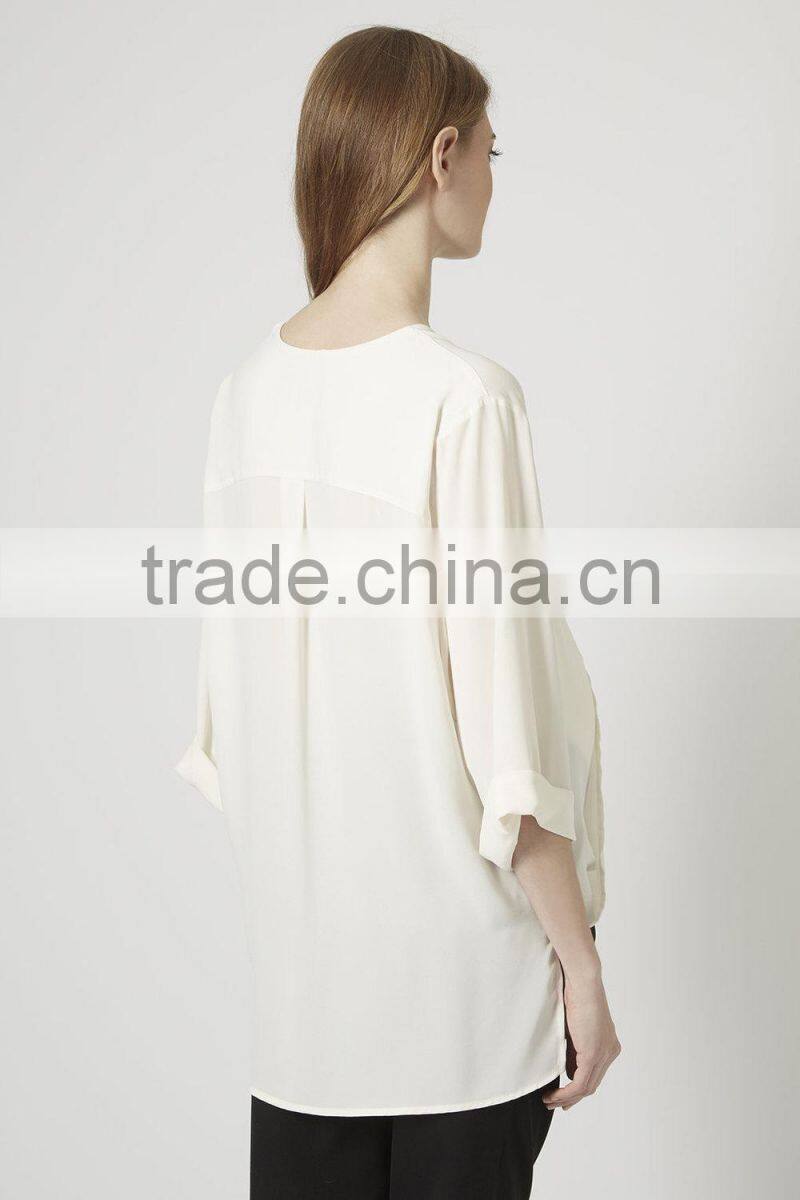 sexy v neck maternity fashion blouses maternity wear with front pocket