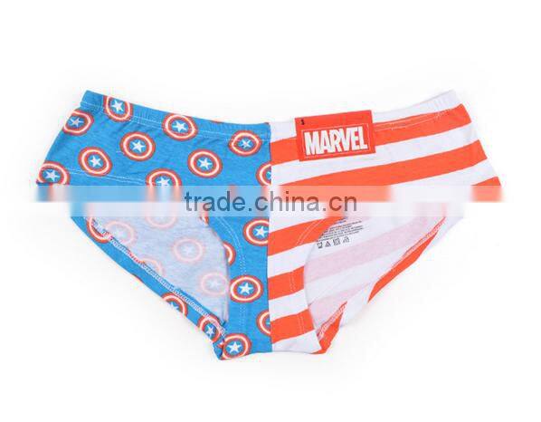 2017 OEM Manufacture 3D Print 95%COtton 5%Lycra Customized Your Own Brand Logo Elastic Band Sexy Women String Thongs Underwear