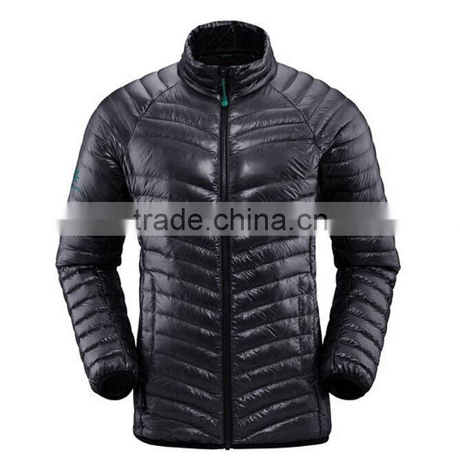 Shiny Foldable Ultra Light Goose Down Jacket For Winters