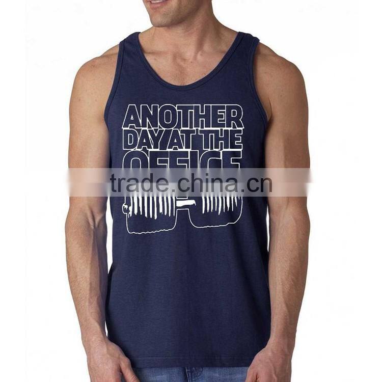 100% cotton custom design wholesale stringer mens tank top with printing