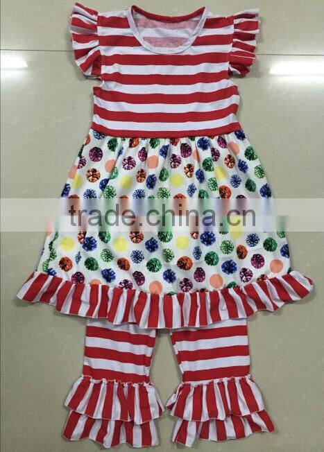 2016 hot sales Fabric flowers Hight Quality girls boutique clothing wholesales Cotton Bodysuit Birthday Romper for Baby Girls