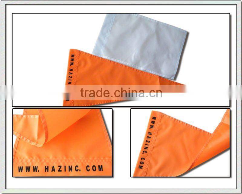 orange safety triangle flag