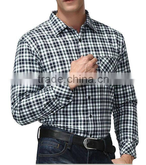 latest new men's checked long sleeve dress flannel shirt