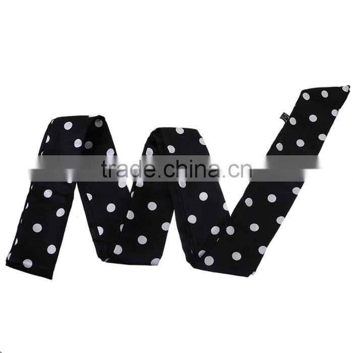 Chiffon Multifunction Skinny Scarf Black White Dot Choker