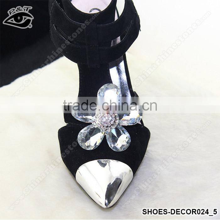 Flower decorative rhinestone ornament clip for high heel shoe buckle crystal accessories for brooches