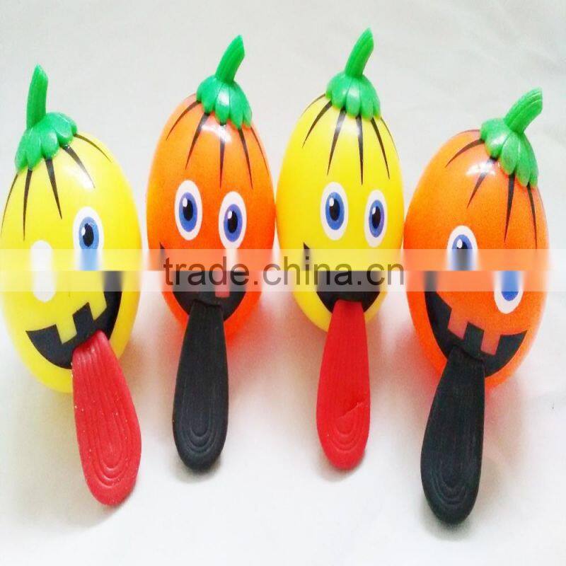 Flashing tongue out rubber bounce ball monster inflatable ball