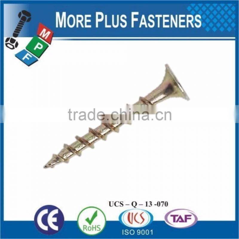 Made in Taiwan Yellow Zinc Black Phosphate Coarse Phillip Twin Fine Thread Zinc Drywall Screw