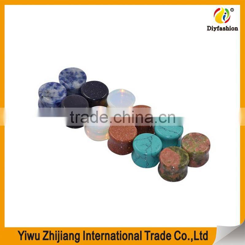 Natural Stone Ear Plugs Tunnels Saddle Expander Body Piercing Gauge