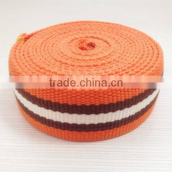 stripe 1.25" cotton belt webbing custom color