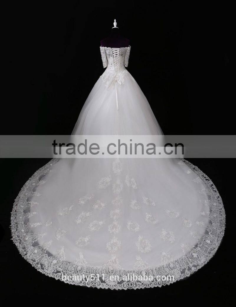 Wholesale Sweetheart short Sleeve Lace Wedding Dresses Beaded Sweetheart Nackline Mermaid Lace wedding dress 2017 F12601