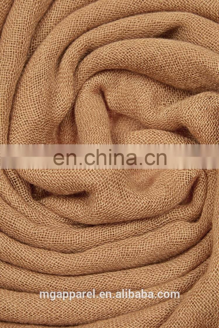 factory price custom cheap cashmere and silk blend fringe scarf