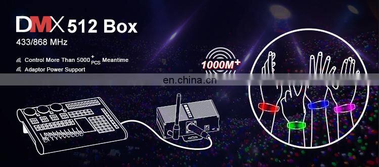 2017 Customised Logo Promotion Lighting Remote Control DMX 512 Led Bracelet