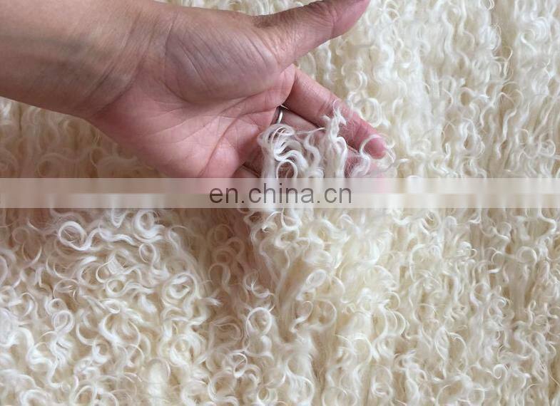 Wholesale long hairs Mongolian lamb fur plate Real Tibetan lamb fur plate