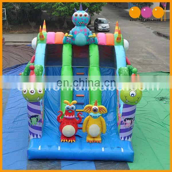 Guangzhou inflatable game manufactures garden play toys inflatable slides monster for sale