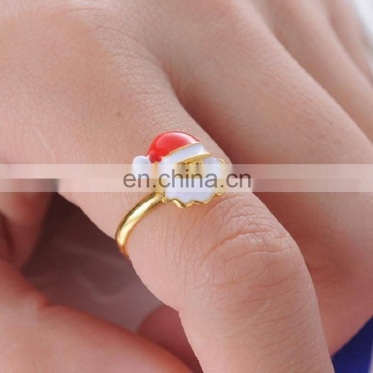 Latest Gold Finger Ring Designs Lovely Adjustable Christmas Santa Claus Ring