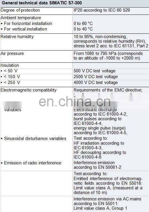 Original New SIEMENS Logo Digital PLC Module S7-300 6ES7 321-1BH02-0AA0 for industry