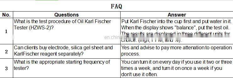 HZWS-2 Karl Fischer Titration Transformer Oil Water Content Tester moisture meter oil trace moisture test equipment