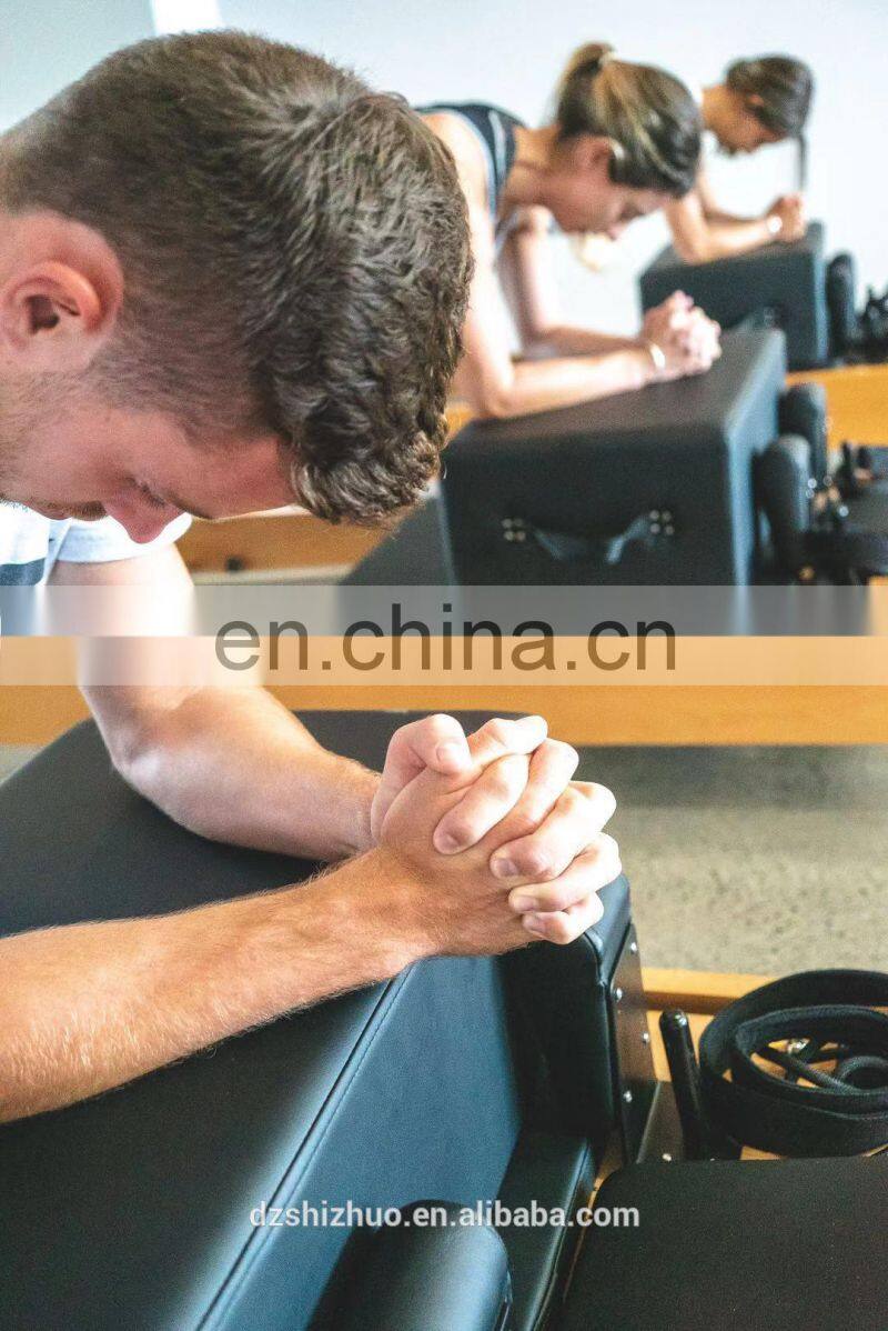 Commercial beech wooden pilates reformer machine with box for pilates studio SNP01