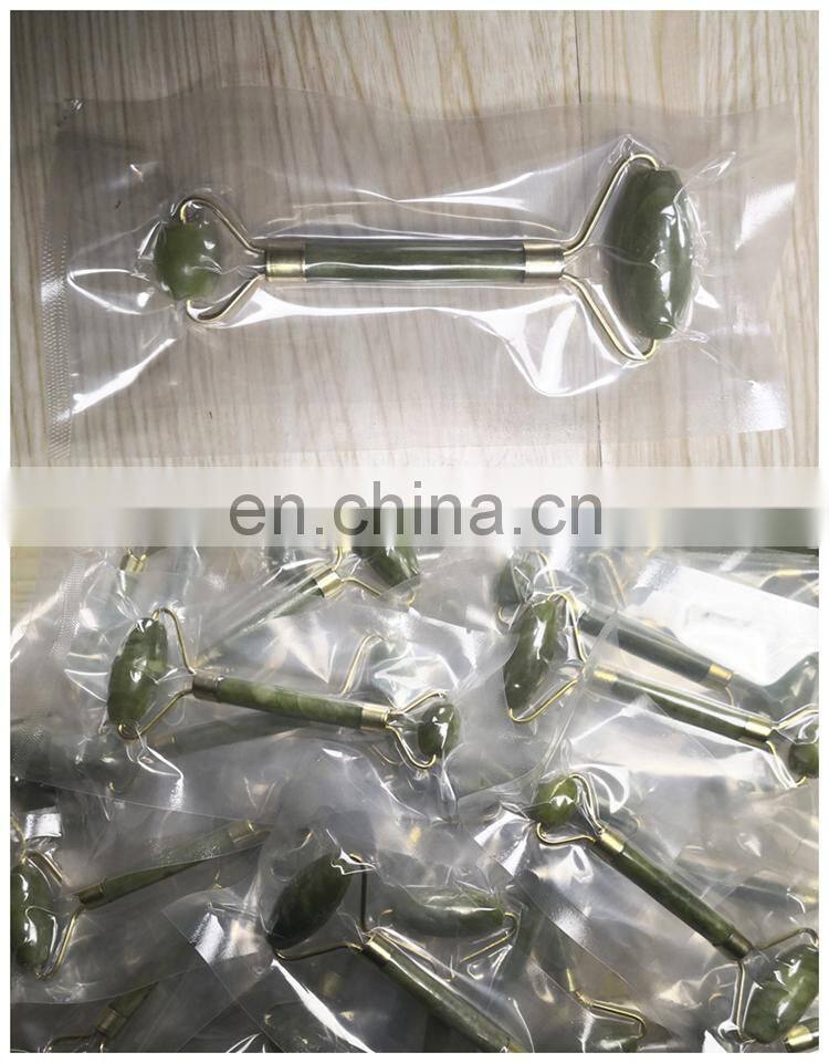 Anti aging green jade roller for face natural xiuyan jade facial massage roller