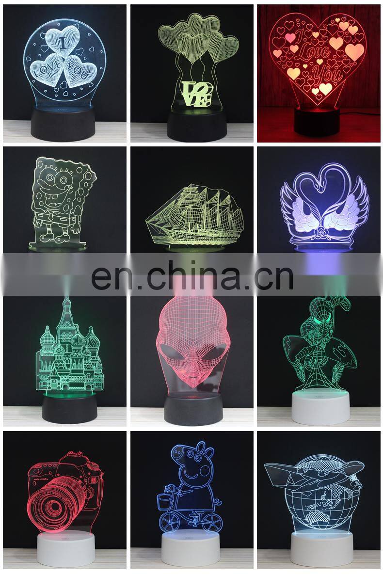 3D Illusion horse lamp acrylic led unicorn night light table desk lamp for bedroom