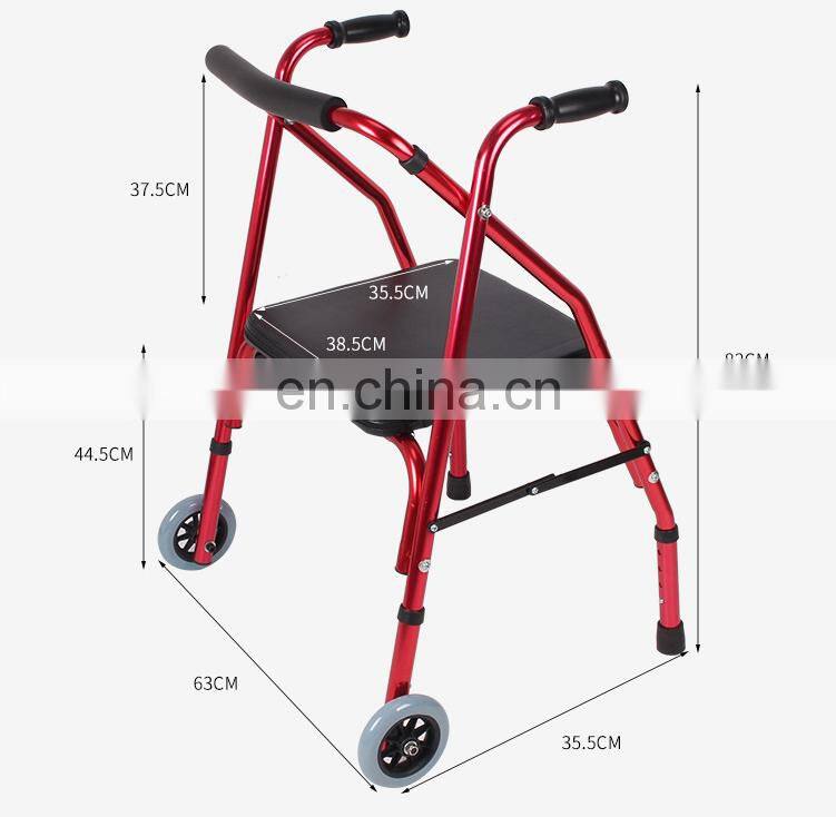 Hot sells rollator walker with wheels and seat for Disable and erderly people made in China