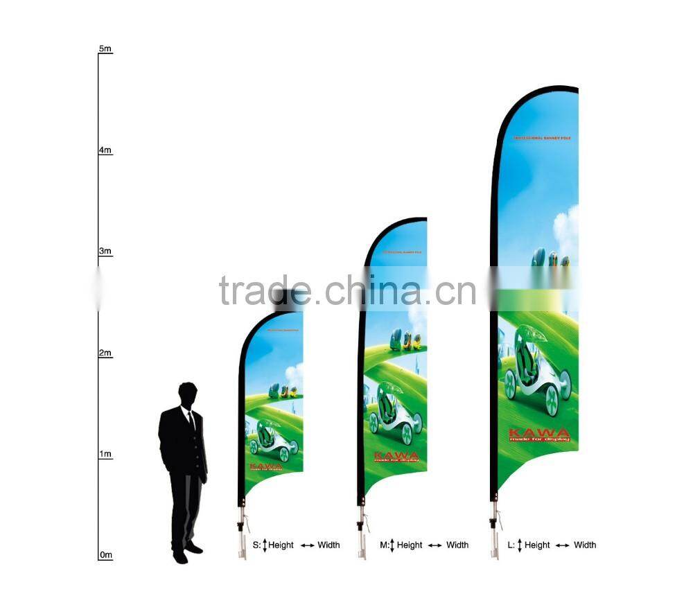 Top quality on knitted fabric promotional feather beach flag