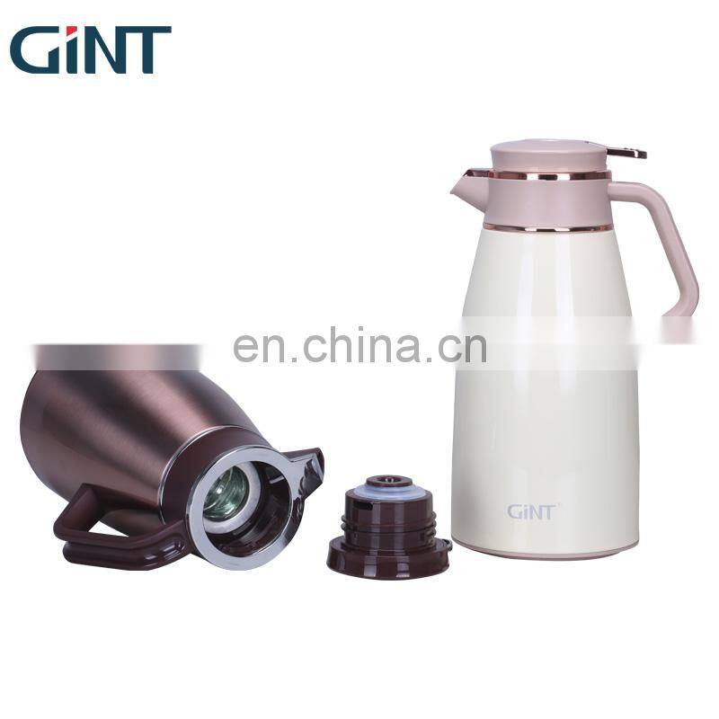 GiNT 1.3L High Quality Stainless Steel Outer Glass Inner Coffee Pots with Handgrip and Lid