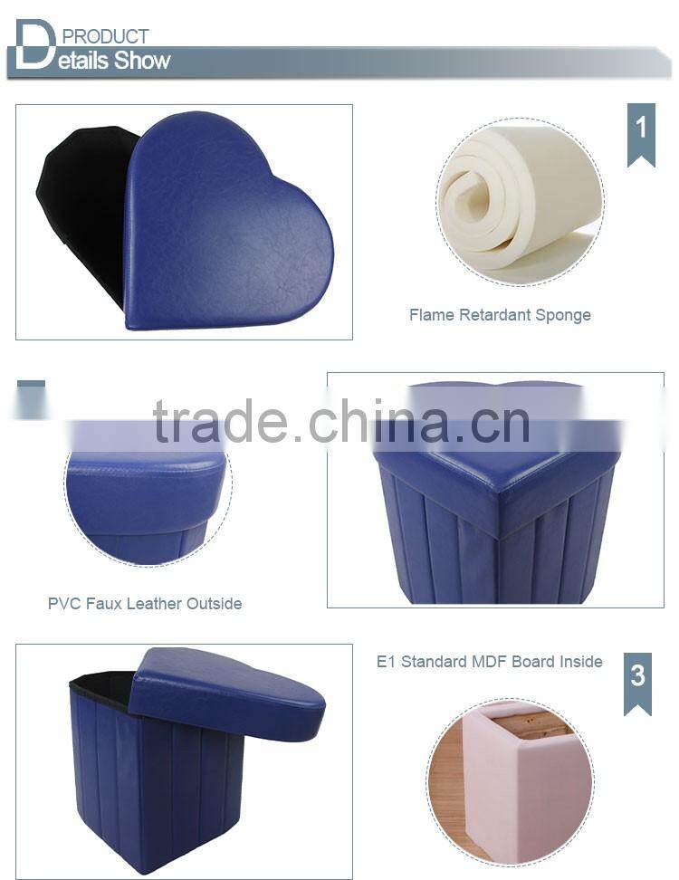 Sundries Use Heart Shape Ottoman Storage