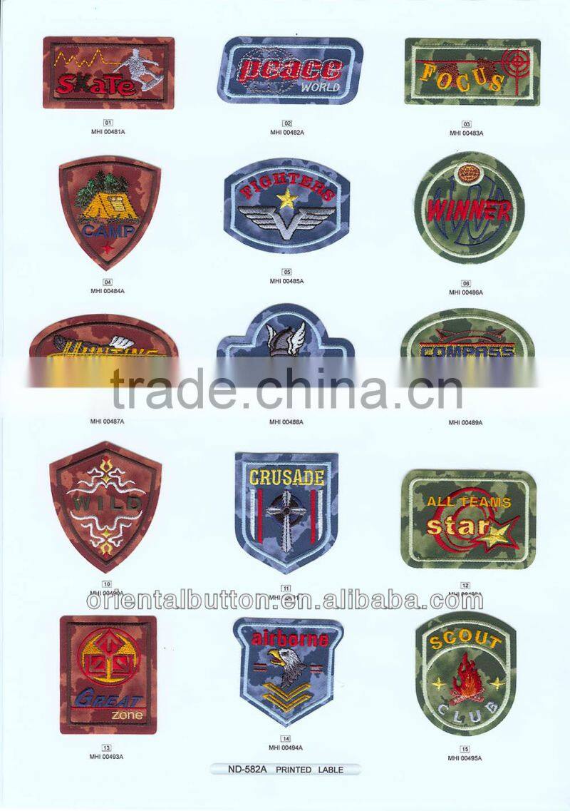 Iron-On and Sew- On uniform badges embroidery patch
