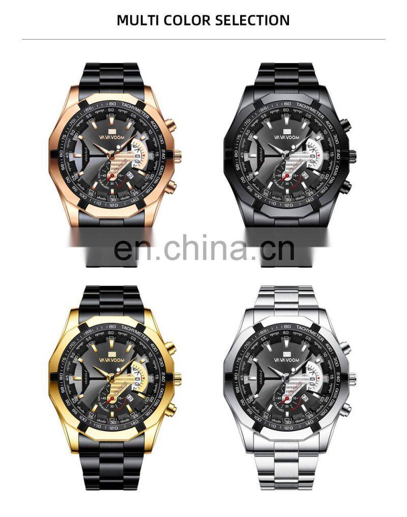 VA VA VOOM 238 New hot sale Quartz watch for men Stainless Steel Luxury Men Watch