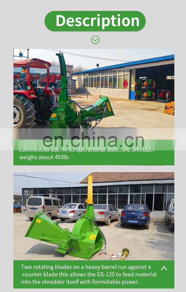 Professional pto Hydraulic Feeding BX92R Garden Leaf Mulcher Shredder Mulching Chipping branches wood chipper