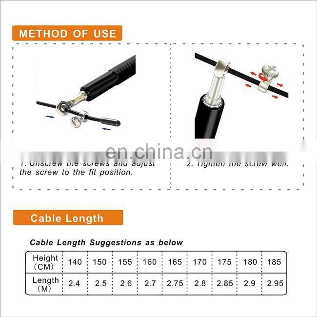 High Speed Skipping Rope Tangle-Free with Self-Locking Screw-Free Design Rope-Adjustable (2 Cables) Aluminum Alloy Non Slip Hand