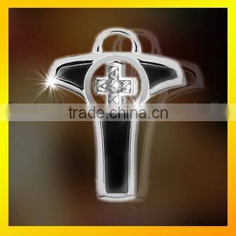 shiny polished like mirror heard shape with shiny cz inlaid titanium or stainless steel pendant