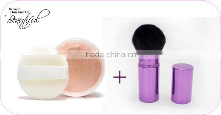 Foundation Powder purple Makeup Brush Retractable Blush Cosmetic tools