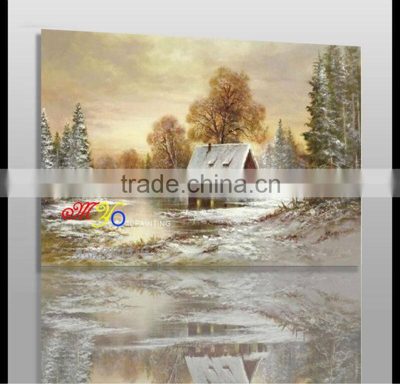 beautiful winter scene oil painting on canvas new design PL-701