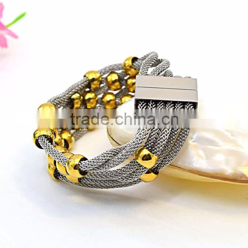 2016 trending products gold plate beads bracelet hand chain for men